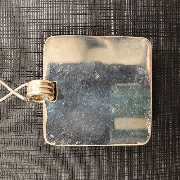 80s Vibe Checkerboard & Sterling Silver Pendant - Picture 3 of 4